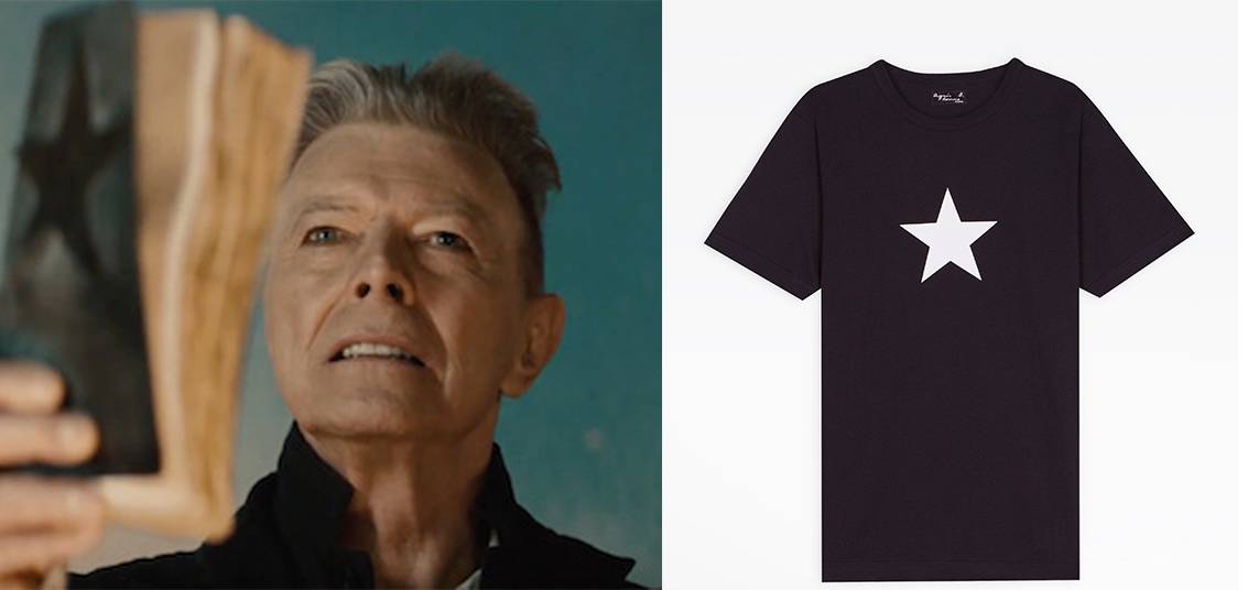 大衞寶兒（David Bowie）最後一張專輯《Blackstar》穿了Agnès b 經典款黑色星星T恤
