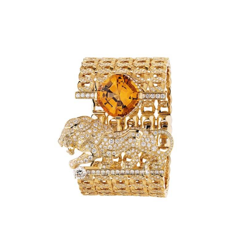 L‘ESPRIT DU LION 頂級Chanel 珠寶系列 “PASSIONATE” 手鐲, 18K 黃金鑲嵌托帕石及鑽石