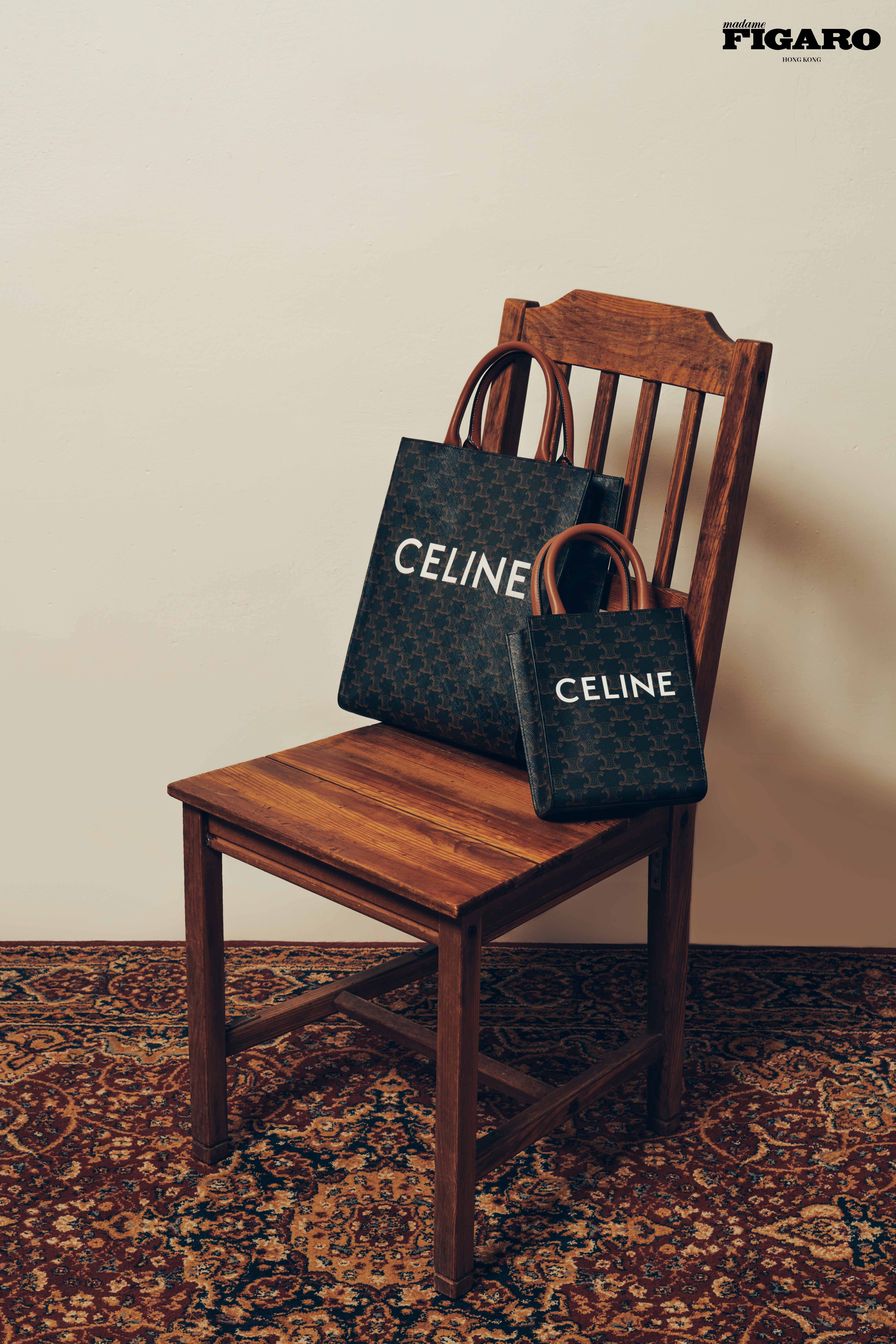 Small & mini vertical Cabas in Triomphe canvas By CELINE by HEDI SLIMANE