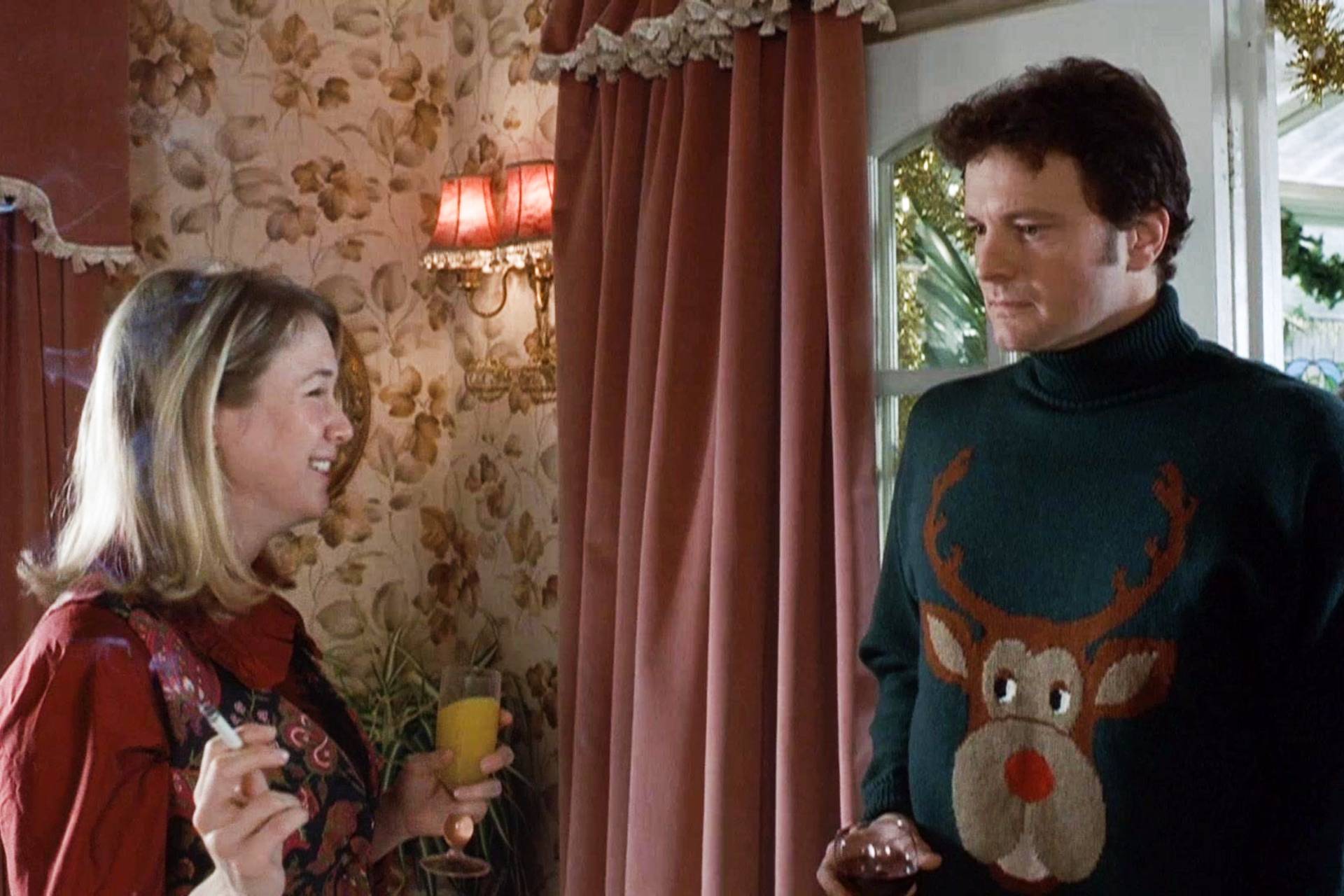 Colin Firth在《BJ單身日記》穿上鹿仔圖案的毛衣。
