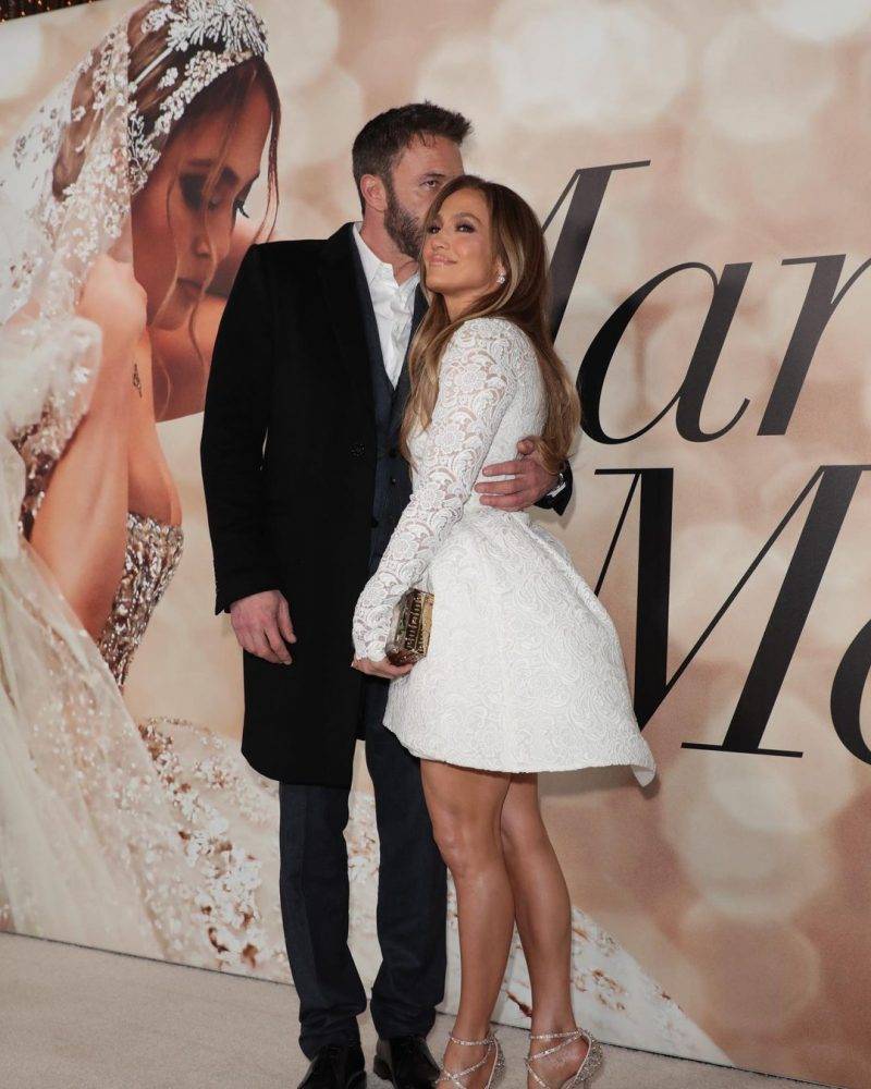 Ben Affleck與Jennifer Lopez結伴出席她主演的電影《Marry Me》首映禮（圖片來源：IG@marrymemovie）