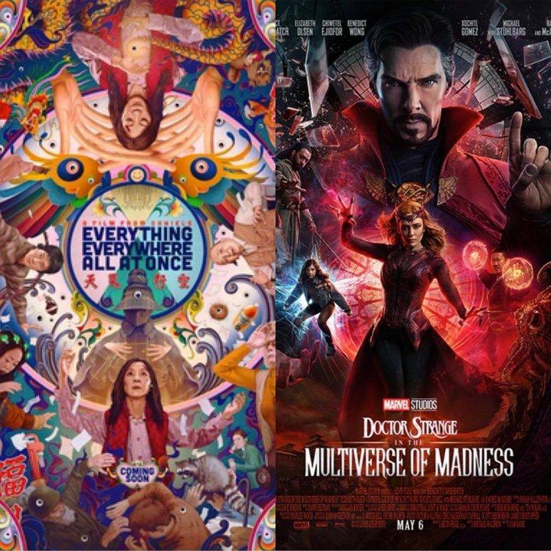 《奇異女俠玩救宇宙》的演員Jamie Lee Curtis把兩部電影的海報並排在一起，看似注定要與《奇異博士2》展開「對決」（圖片來源：IG@curtisleejamie）