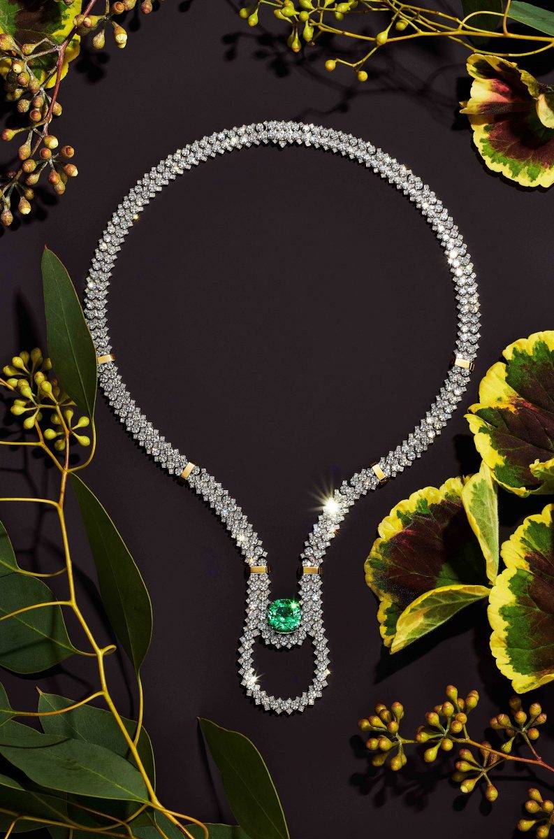Orchid green cuprian elbaite tourmaline and diamonds necklace （圖片來源：Tiffany & Co.）