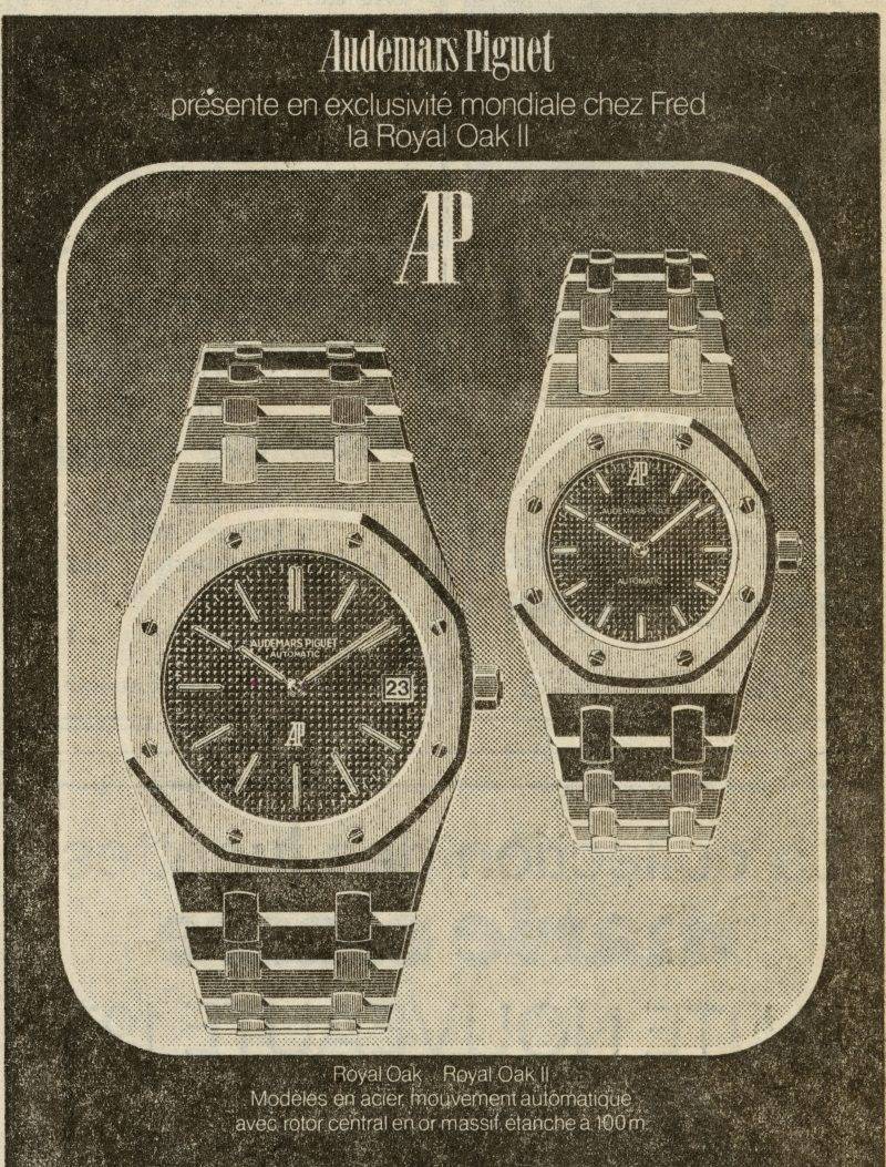 1976 年 Royal Oak 及 Royal Oak II 雙雙於廣告出現。（圖片來源：Audemars Piguet）