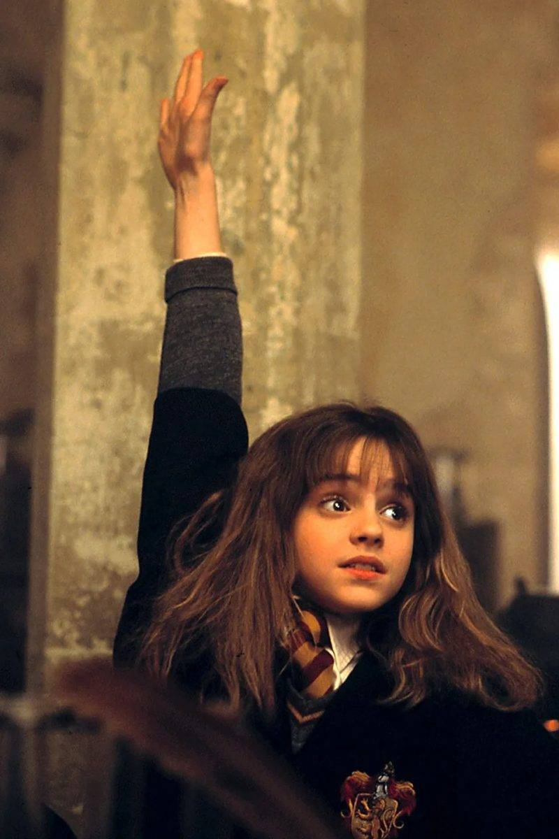 Emma Watson在9歲時於學校被發掘而入行。（圖片來源：《哈利波特》1劇照）