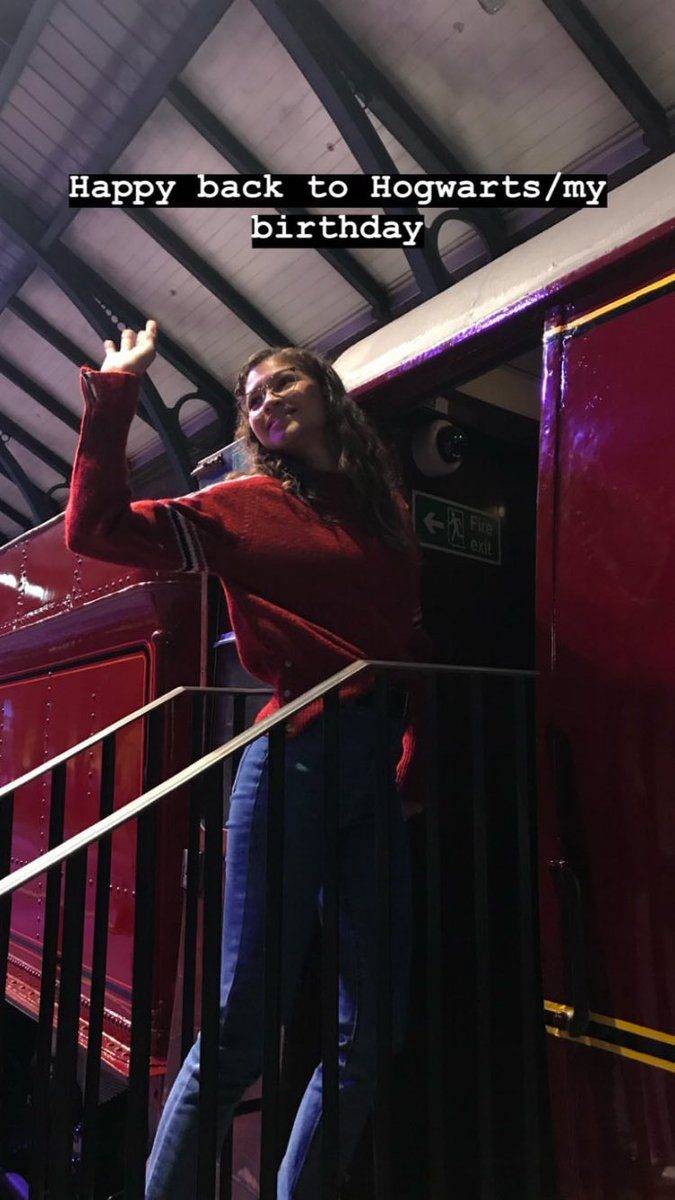 Zendaya在2018年的生日便專誠前往「哈利波特影城」慶祝（圖片來源：IG@zendaya）