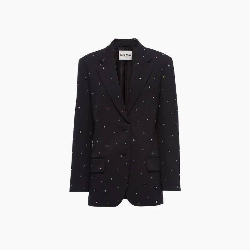 MIUMIU Embroidered single-breasted grain de poudre jacket HKD 39,000