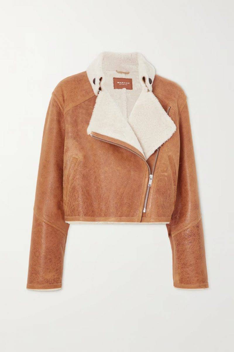 ISABEL MARANT ÉTOILE Apstya cropped shearling jacket $3,093（Net-A-Porter有售)（圖片來源：Net-A-Porter）