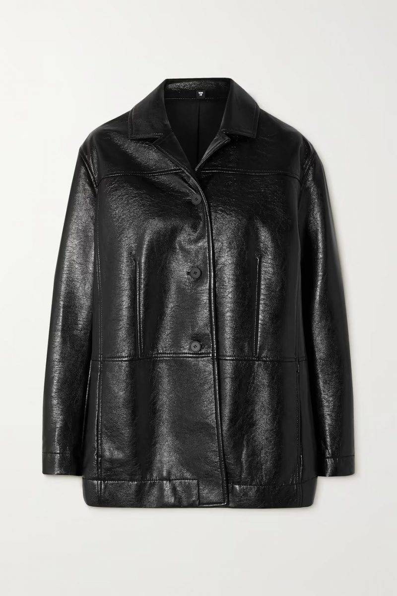 MCQ ALEXANDER MCQUEEN Striae faux leather jacket $510 （Net-A-Porter有售)（圖片來源：Net-A-Porter）