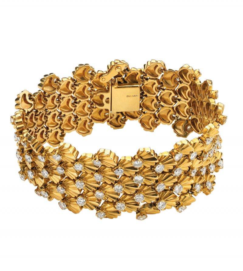 Heritage Collection bracelet in gold with diamonds, ca. 1955 BVLGARI（圖片來源：BVLGARI）