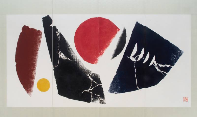 陳庭詩《晝與夜 70》（1981年）156.3 x 280 cm.（圖片來源：亞紀畫廊）