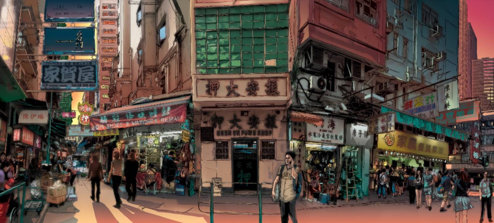 Johnathan Jay Lee, Wan Chai Dusk, 2020, archival pigment print on acid free cotton rag paper, 150x67.5cm（圖片來源：Affordable Art Fair）