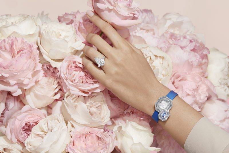 HARRY WINSTON Classic Winston水滴形切工鑽石戒指；Emerald Signature高級珠寶腕錶